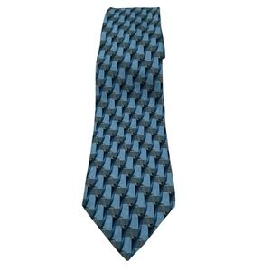 ERMENEGILDO ZEGNA Men Sz 59"x4"Blue 100% Silk Tie ITALY Made (TE18) NW/OTs
